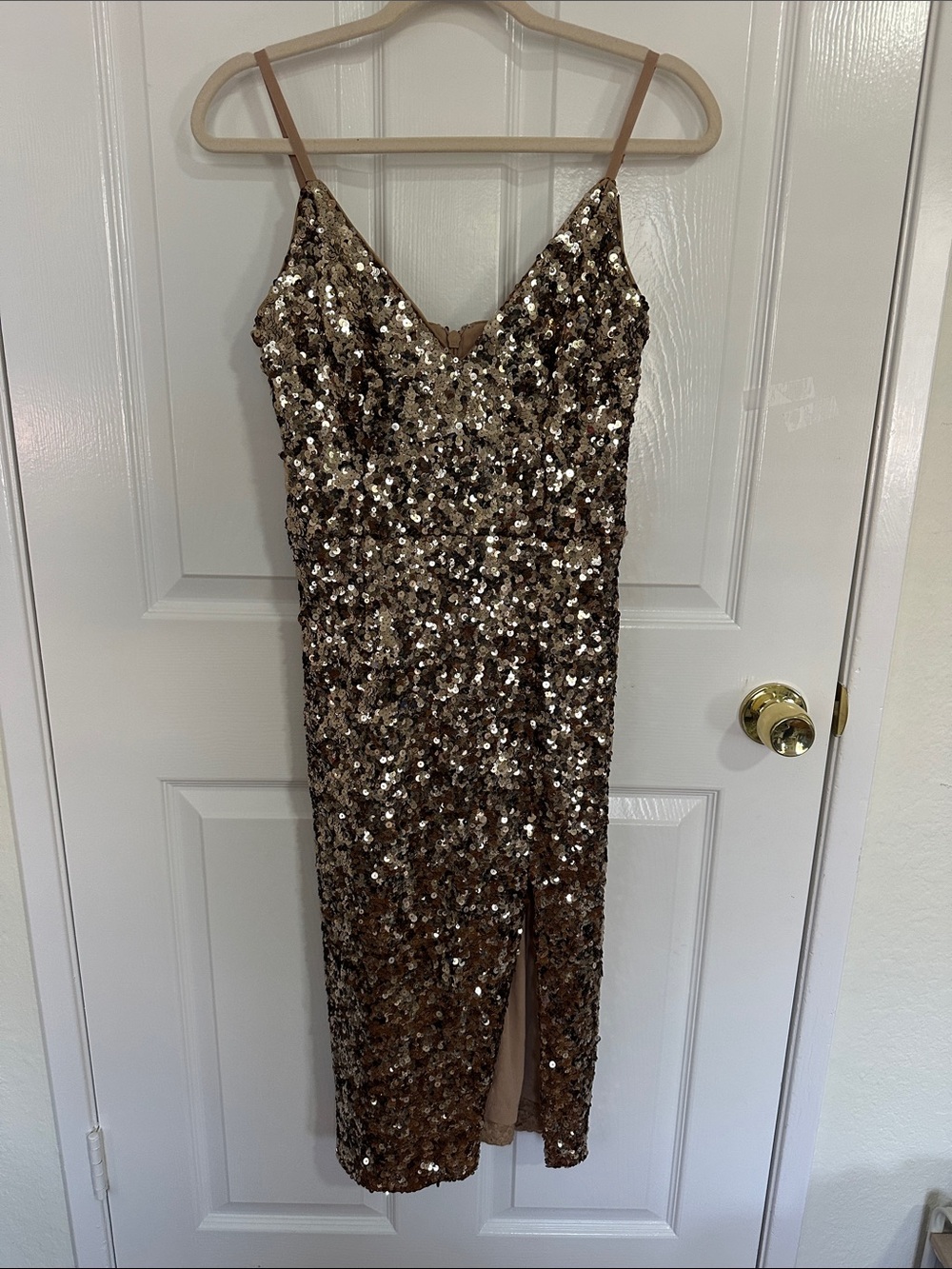 Sequin Cocktail Dress in Gold